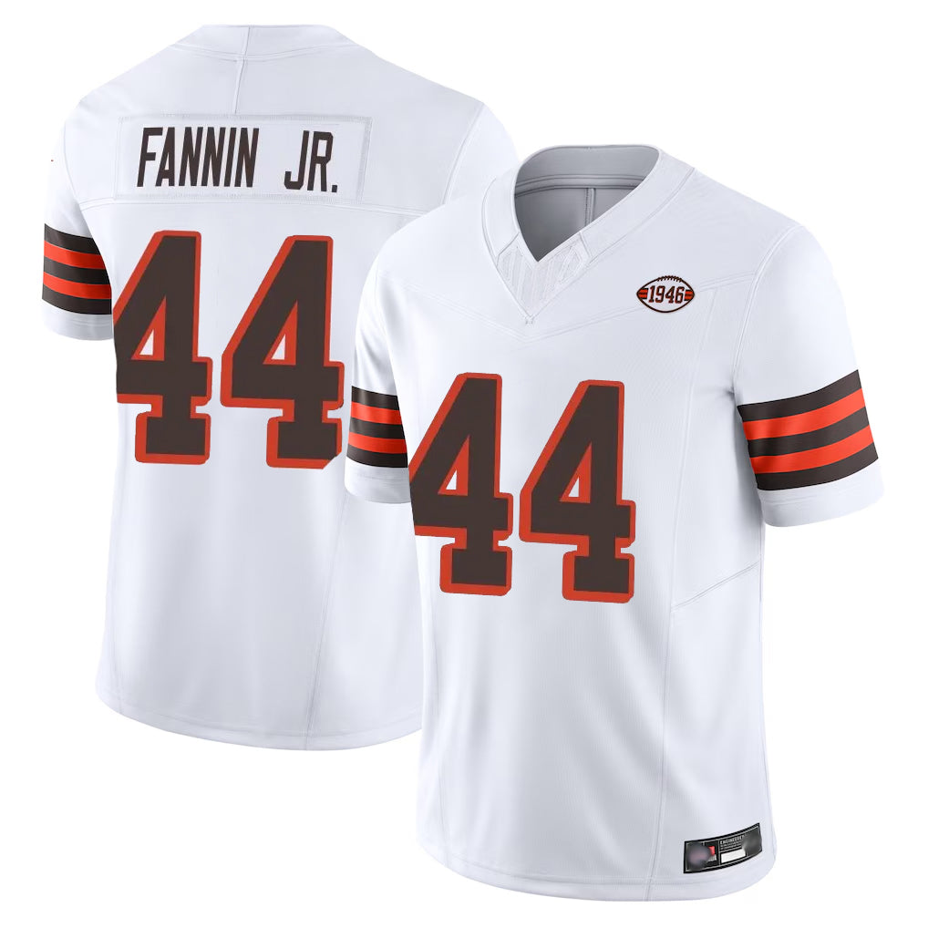 C.Browns #44 Harold Fannin Jr. Player White Limited Vapor F.U.S.E. Alternate Game Ldoa Stitched Jerseys