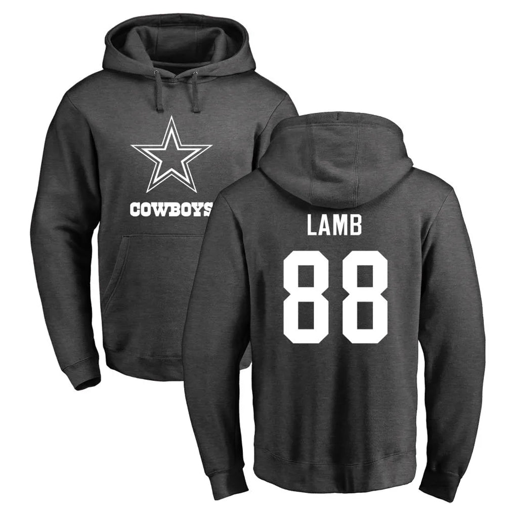 D.Cowboys #88 CeeDee Lamb Player Ash One Color Pullover Hoodie Limited Ldoa Stitched Jerseys