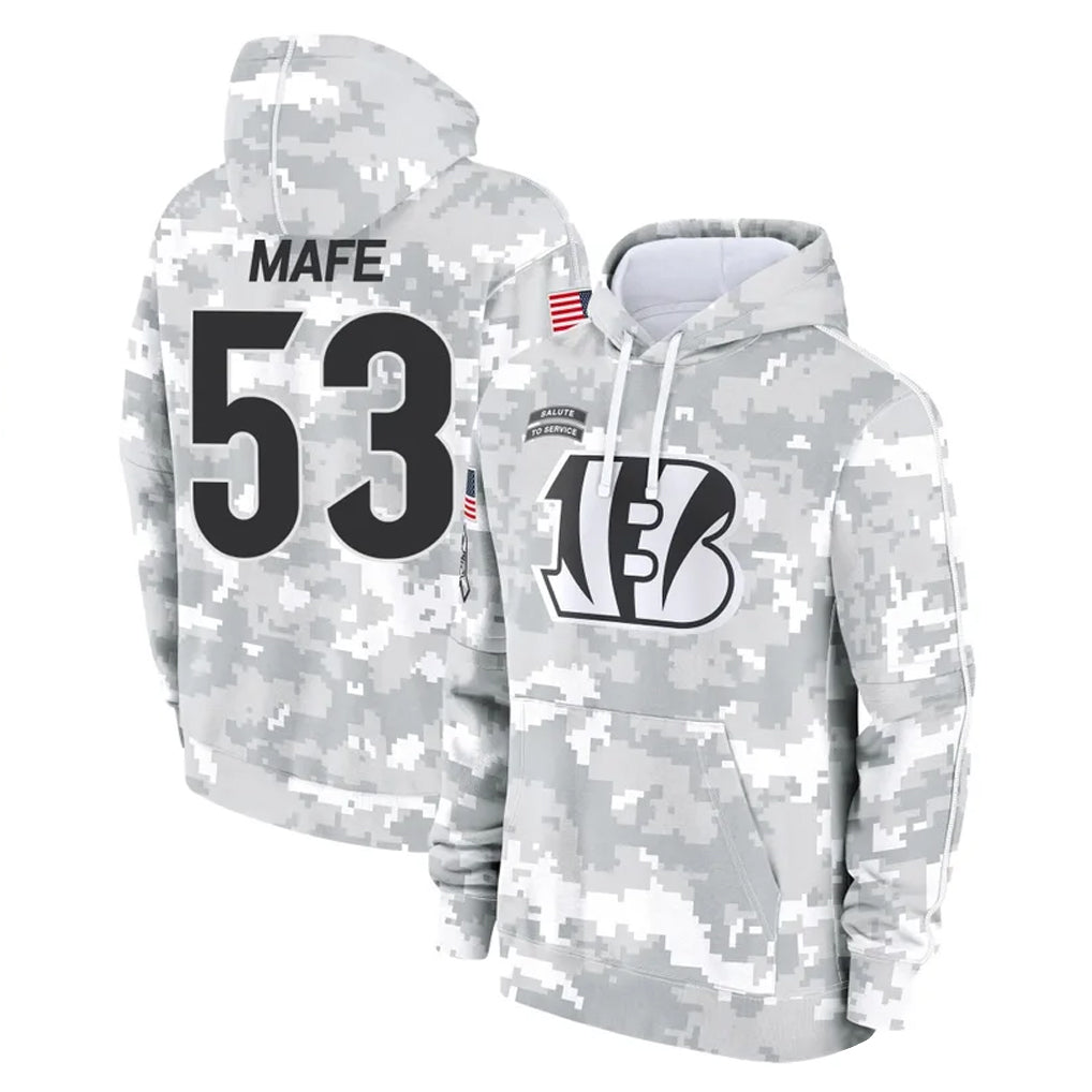 C.Bengals #53 Boye Mafe Player Arctic Camo Salute to Service Pullover Hoodie Limited Ldoa Stitched Jerseys