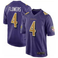 B.Ravens #4 Zay Flowers Player Purple Color Rush Home Game Ldoa Stitched Jerseys