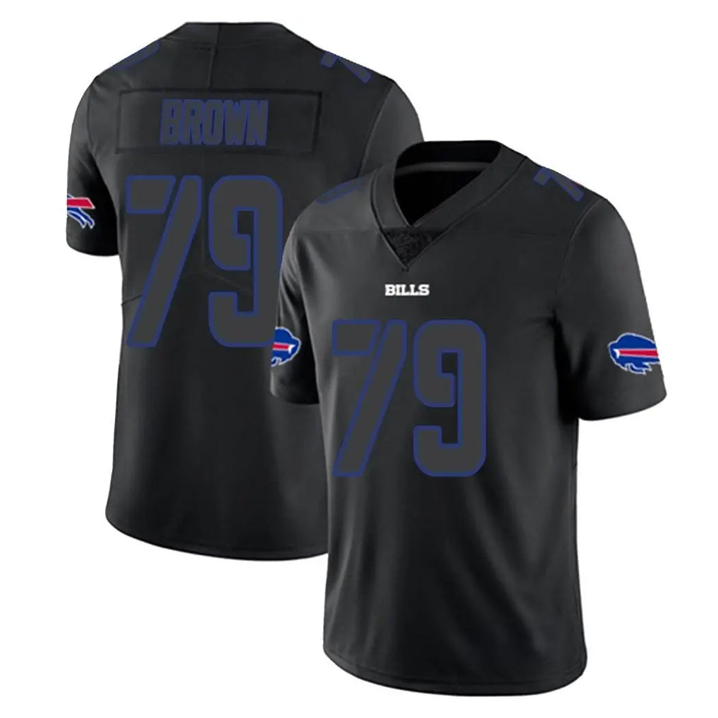 B.Bills #79 Spencer Brown Player Black Impact Limited Home Game Xdoa Stitched Jerseys