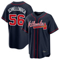 A.Braves #56 Spencer Schwellenbach Player Navy Home Game Ldoa Stitched Jerseys