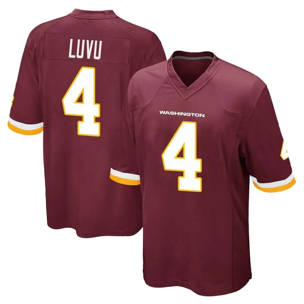 W.Commanders #4 Frankie Luvu Player Burgundy Team Color Home Game Ldoa Stitched Jerseys