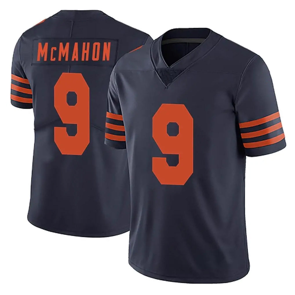 C.Bears #9 Jim McMahon Player Navy Blue Alternate Vapor Untouchable Limited Ldoa Stitched Jerseys