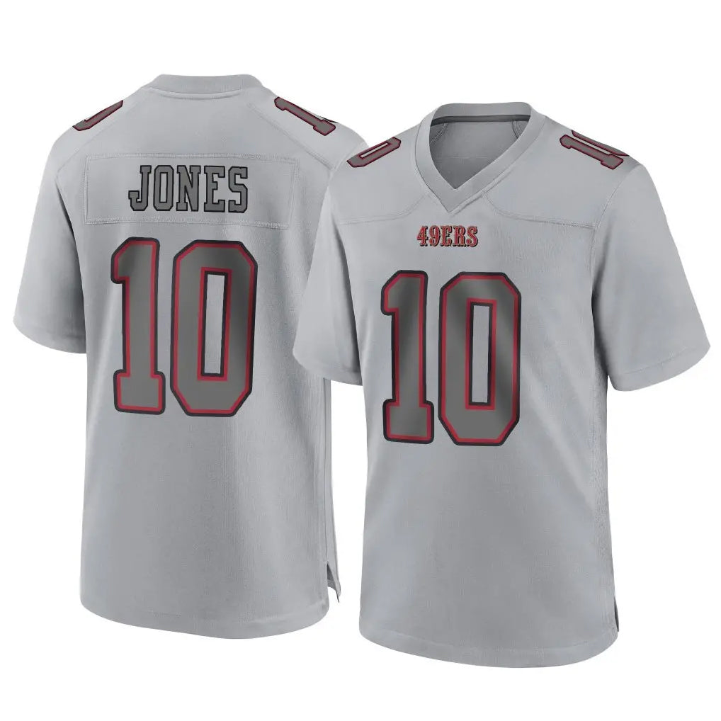 SF.49ers #10 Mac Jones Player Gray Atmosphere Fashion Home Game Ldoa Stitched Jerseys