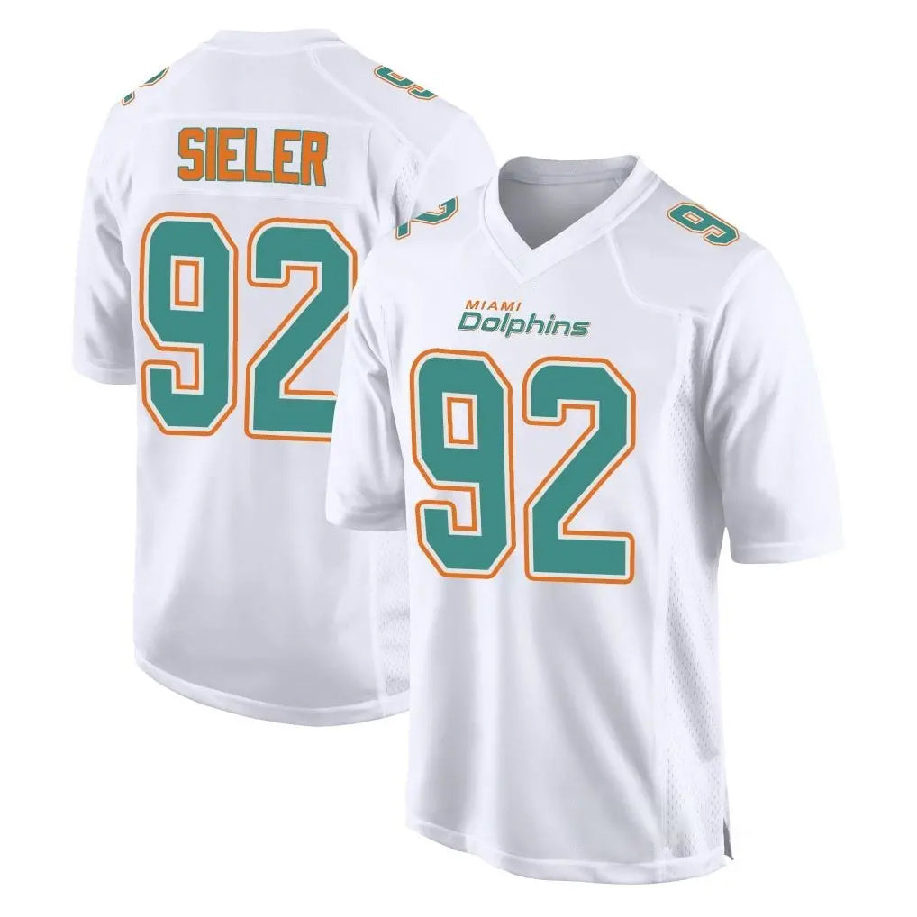 M.Dolphins #92 Zach Sieler Player White Fashion Home Game Ldoa Stitched Jerseys