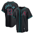 A.Diamondbacks #12 Lourdes Gurriel Jr Player Black Fashion Out Home Game Ldoa Stitched Jerseys