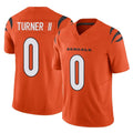 C.Bengals #0 DJ Turner II Player Orange Vapor F.U.S.E. Limited Home Game Ldoa Stitched Jerseys