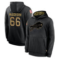 B.Bills #66 Connor McGovern Player Black Salute to Service Hoodies Xdoa Stitched Jersey