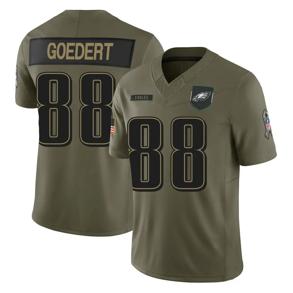 P.Eagles #88 Dallas Goedert Player Olive 2025 Salute To Service Limited Ldoa Stitched Jerseys