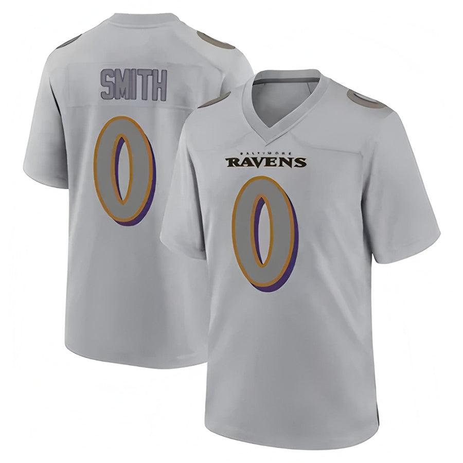 B.Ravens #0 Roquan Smith Player Gray Color Rush Vapor Untouchable Game Ldoa Stitched Jerseys