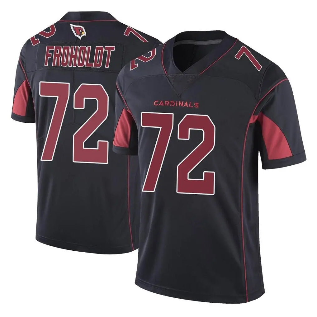 A.Cardinals #72 Hjalte Froholdt Player Black Limited Color Rush Vapor Untouchable Home Game Ldoa Stitched Jerseys