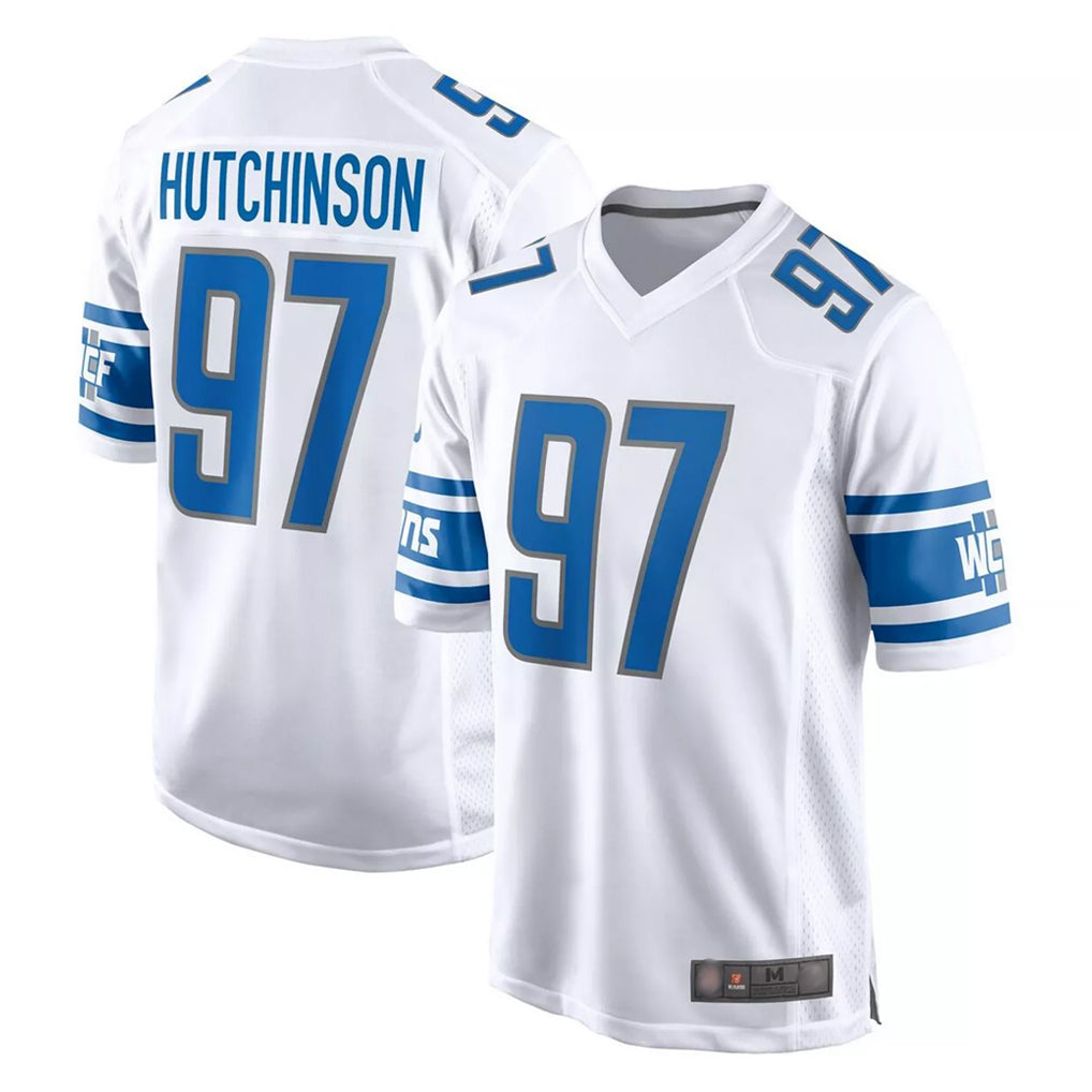 D.Lions #97 Aidan Hutchinson Player White Home Game Ldoa Stitched Jerseys