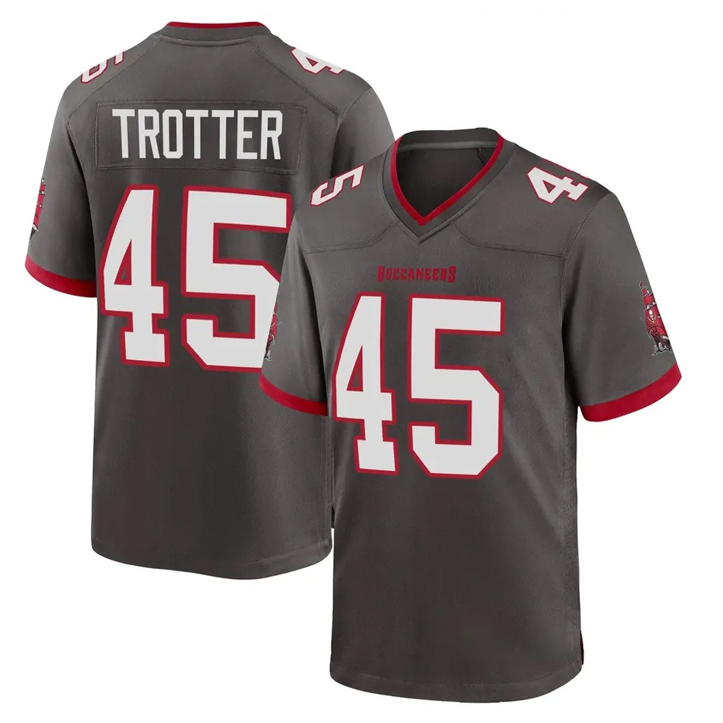 TB.Buccaneers #45 Josiah Trotte Player Pewter Alternate Home Game Ldoa Stitched Jerseys