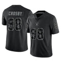 LV.Raiders #98 Maxx Crosby Player Black Reflective Limited Game Ldoa Stitched Jerseys
