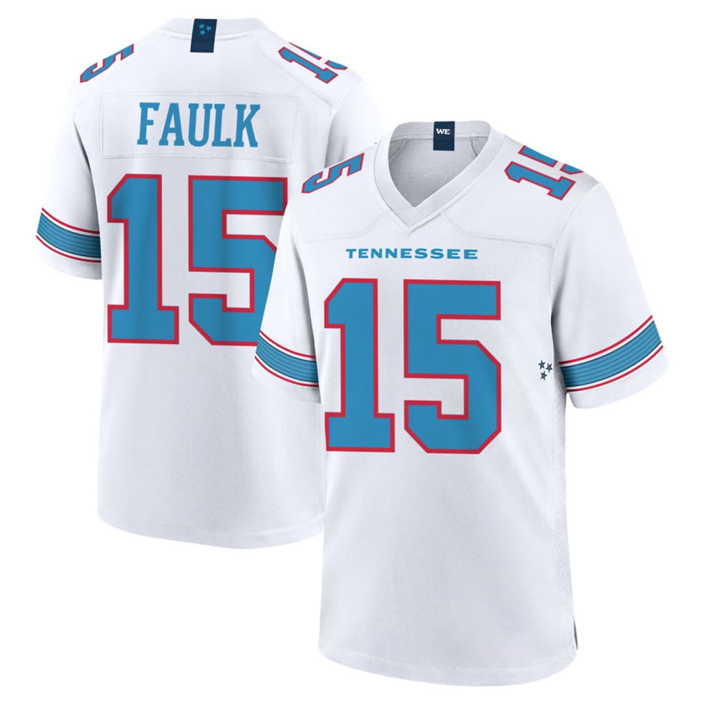 T.Titans #15 Keldric Faulk Player White 2026 Game Home Ldoa Stitched Jerseys
