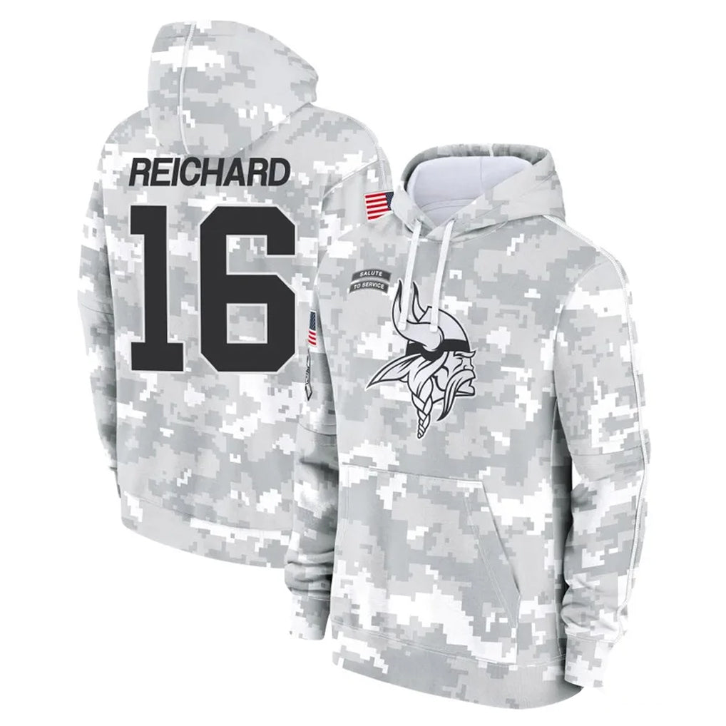 M.Vikings #16 Will Reichard Player Arctic Camo Salute to Service Pullover Hoodies Limited Game Ldoa Stitched Jerseys