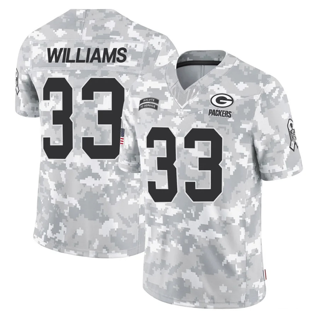 GB.Packers #33 Evan Williams Player Arctic Camo Salute To Service Limited Ldoa Stitched Jerseys