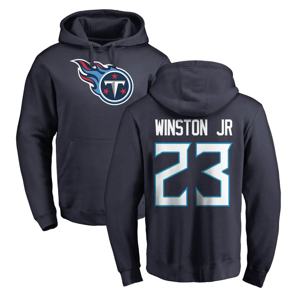 T.Titans #23 Kevin Winston Jr. Player Navy Logo Pullover Hoodies Home Game Ldoa Stitched Jerseys