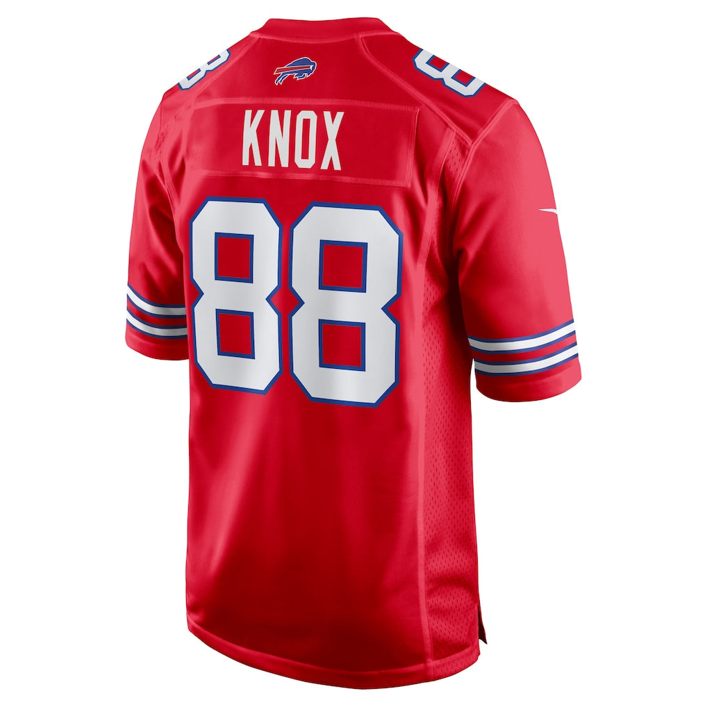B.Bills #88 Dawson Knox Player Red Home Game Ldoa Stitched Jerseys