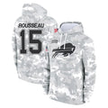 B.Bills #15 Greg Rousseau Player Arctic Camo Salute to Service Hoodies Ldoa Stitched Jerseys