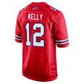B.Bills #12 Jim Kelly Player Red Home Game Ldoa Stitched Jerseys
