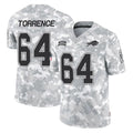 B.Bills #64 O'Cyrus Torrence Player Arctic Camo Salute to Service Limited Game Xdoa Stitched Jerseys