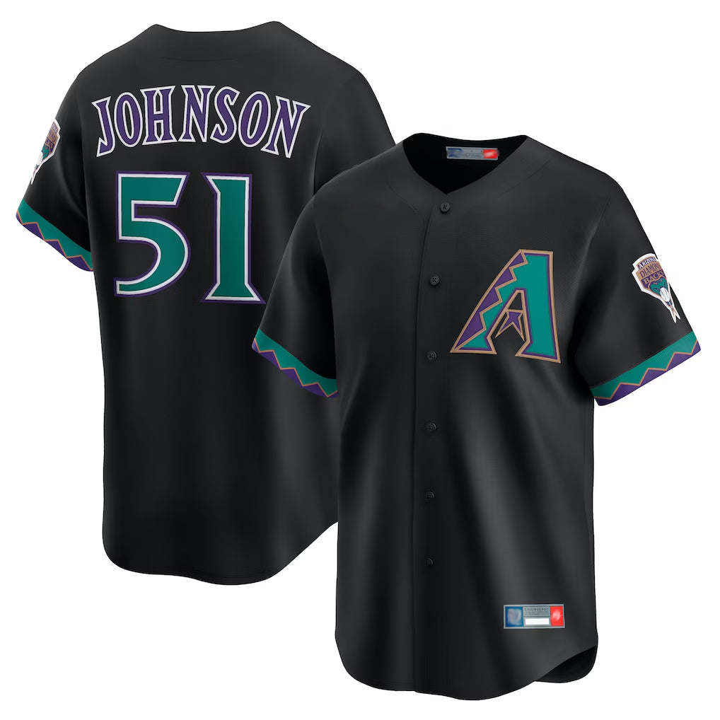 A.Diamondbacks #51 Randy Johnson Player Black Throwback Cooperstown Collection Limited Ldoa Stitched Jerseys