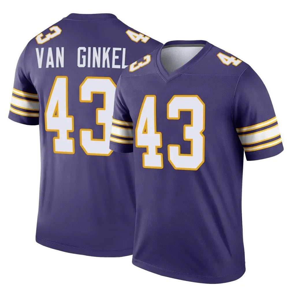 M.Vikings #43 Andrew Van Ginkel Player Purple Limited Classic Home Game Ldoa Stitched Jerseys
