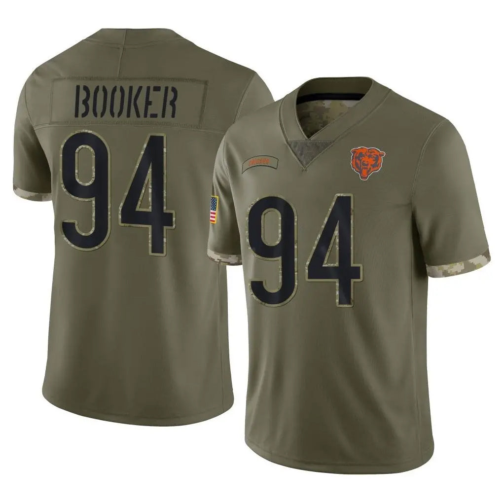 C.Bears #94 Austin Booker Player Olive Salute to Service Limited Game Ldoa Stitched Jerseys
