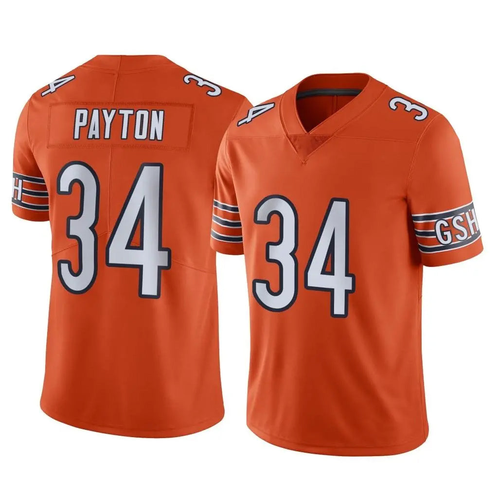 C.Bears #34 Walter Payton Player Orange Alternate Vapor Limited Home Game Ldoa Stitched Jerseys