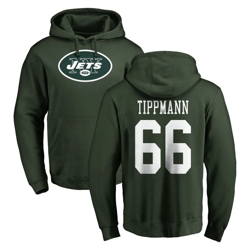 NY.Jets #66 Joe Tippmann Player Green LOGO Pullover Hoodies Limited Game Ldoa Stitched Jerseys