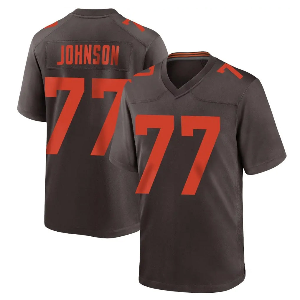 C.Browns #77 Zion Johnson Player Brown Alternate Home Game Ldoa Stitched Jerseys