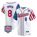 B.Orioles #8 Cal Ripken Player White USA 250 Independence Day Vapor Premier Limited Home Game Ldoa Stitched Jerseys