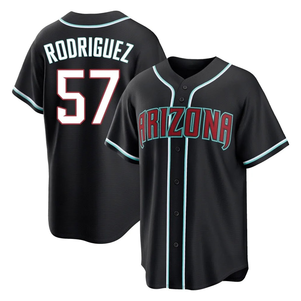 A.Diamondbacks #57 Eduardo Rodriguez Player Black Home Game Ldoa Stitched Jerseys