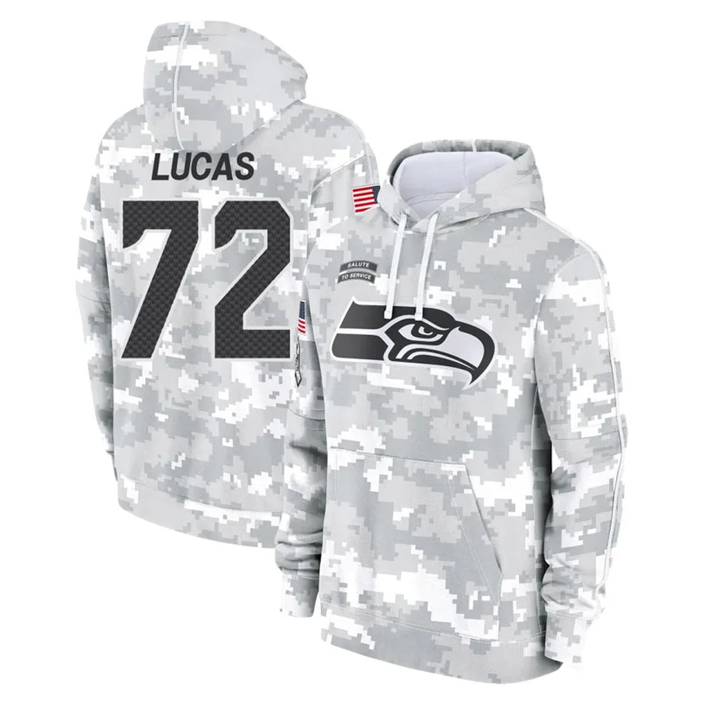 S.Seahawks #72 Abraham Lucas Player Arctic Camo Limited Salute to Service Pullover Hoodies Game Ldoa Stitched Jerseys