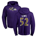 B.Ravens #52 Ray Lewis Player Purple Salute to Service Pullover Hoodie Ldoa Stitched Jerseys