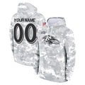 Custom B.Ravens Arctic Camo Salute To Service Hoodie Any Name & Numbers Ldoa Stitched Jerseys