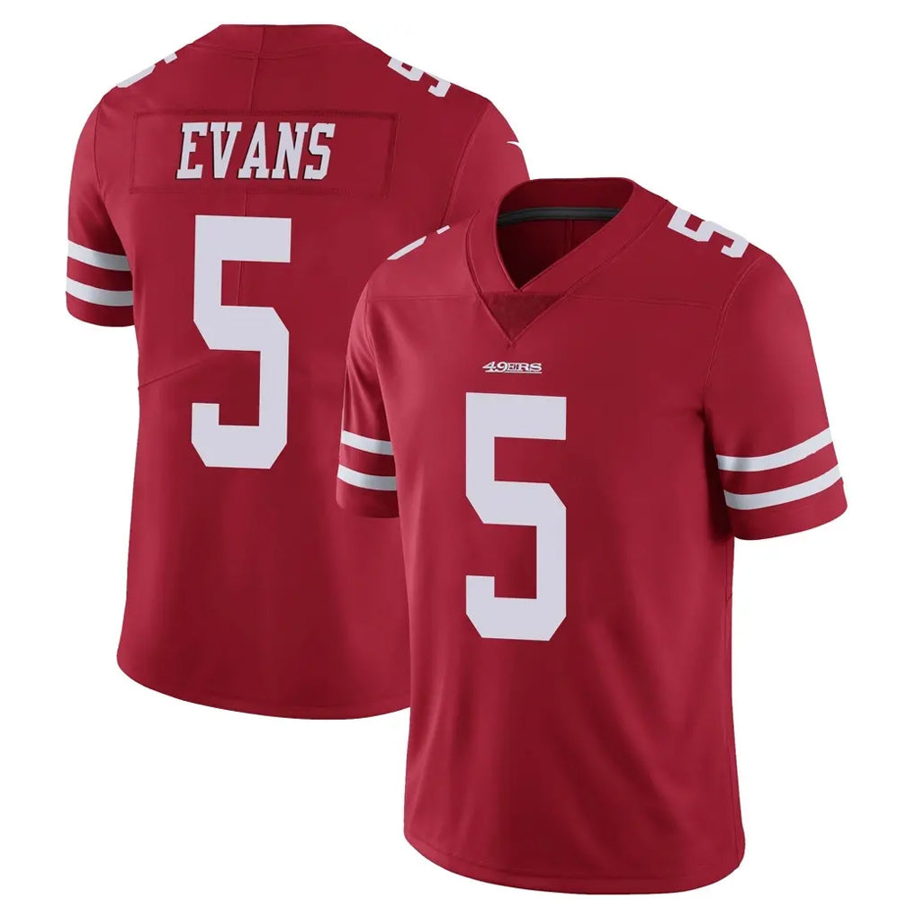SF.49ers #5 Mike Evans Player Red Limited Vapor Untouchable Home Game Ldoa Stitched Jerseys