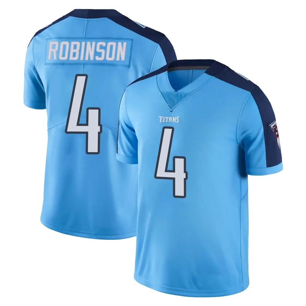 T.Titans #4 Wan'Dale Robinson Player Light Blue Limited Color Rush Home Game Ldoa Stitched Jerseys