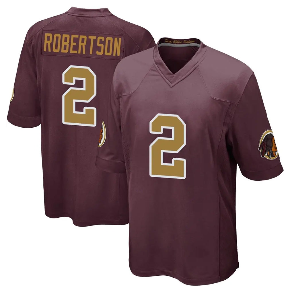 W.Commanders #2 Amik Robertson Player Burgundy Alternate Home Game Ldoa Stitched Jerseys
