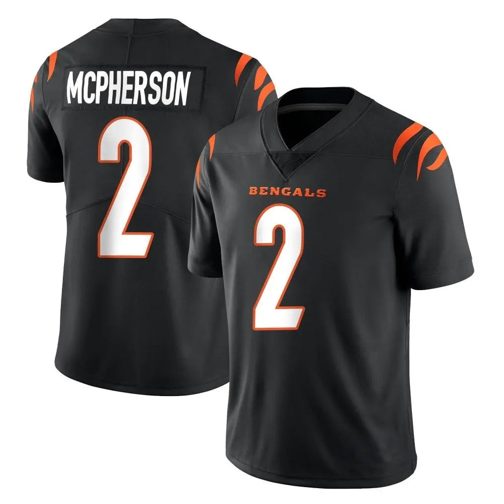 C.Bengals #2 Evan McPherson Player Black Vapor Untouchable Limited Home Game Ldoa Stitched Jerseys
