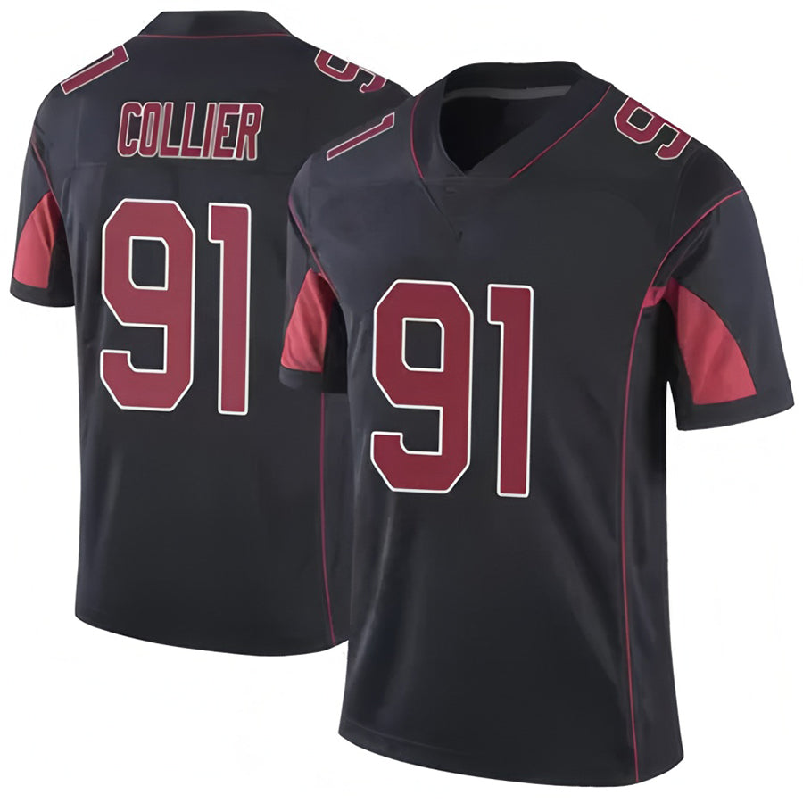 A.Cardinals #91 L.J. Collier Player Black Vapor Limited Elite Ldoa Stitched Jerseys