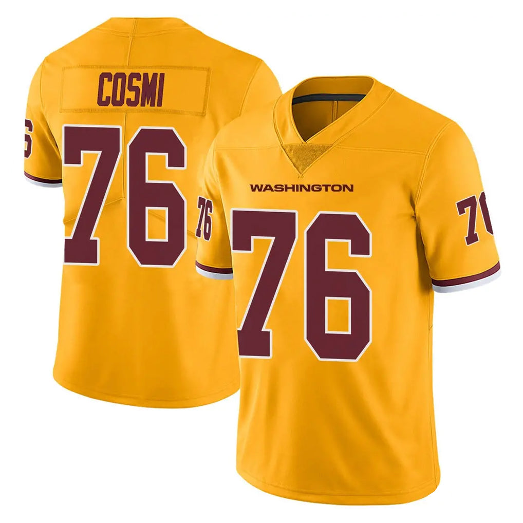 W.Commanders #76 Sam Cosmi Player Gold Limited Color Rush Home Game Ldoa Stitched Jerseys