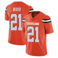 C.Browns #21 Denzel Ward Player Orange Alternate Vapor Untouchable Limited Home Game Ldoa Stitched Jerseys