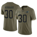 C.Panthers #30 Chuba Hubbard Player Olive Salute to Service Game Ldoa Stitched Jerseys