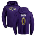 B.Ravens #0 Roquan Smith Player Purple Salute to Service Pullover Hoodie Ldoa Stitched Jerseys