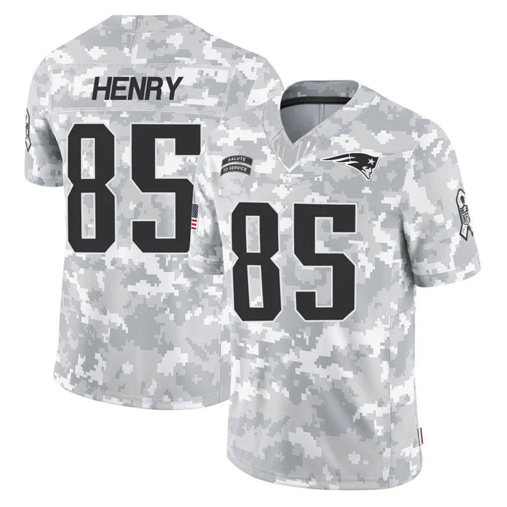 NE.Patriots #85 Hunter Henry Player Arctic Camo Salute To Service Limited Game Ldoa Stitched Jerseys
