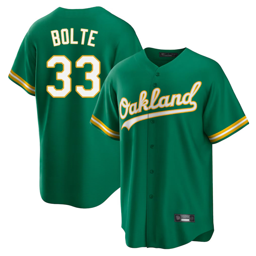 Athletics #33 Henry Bolte Player Kelly Green Home Game Ldoa Stitched Jerseys