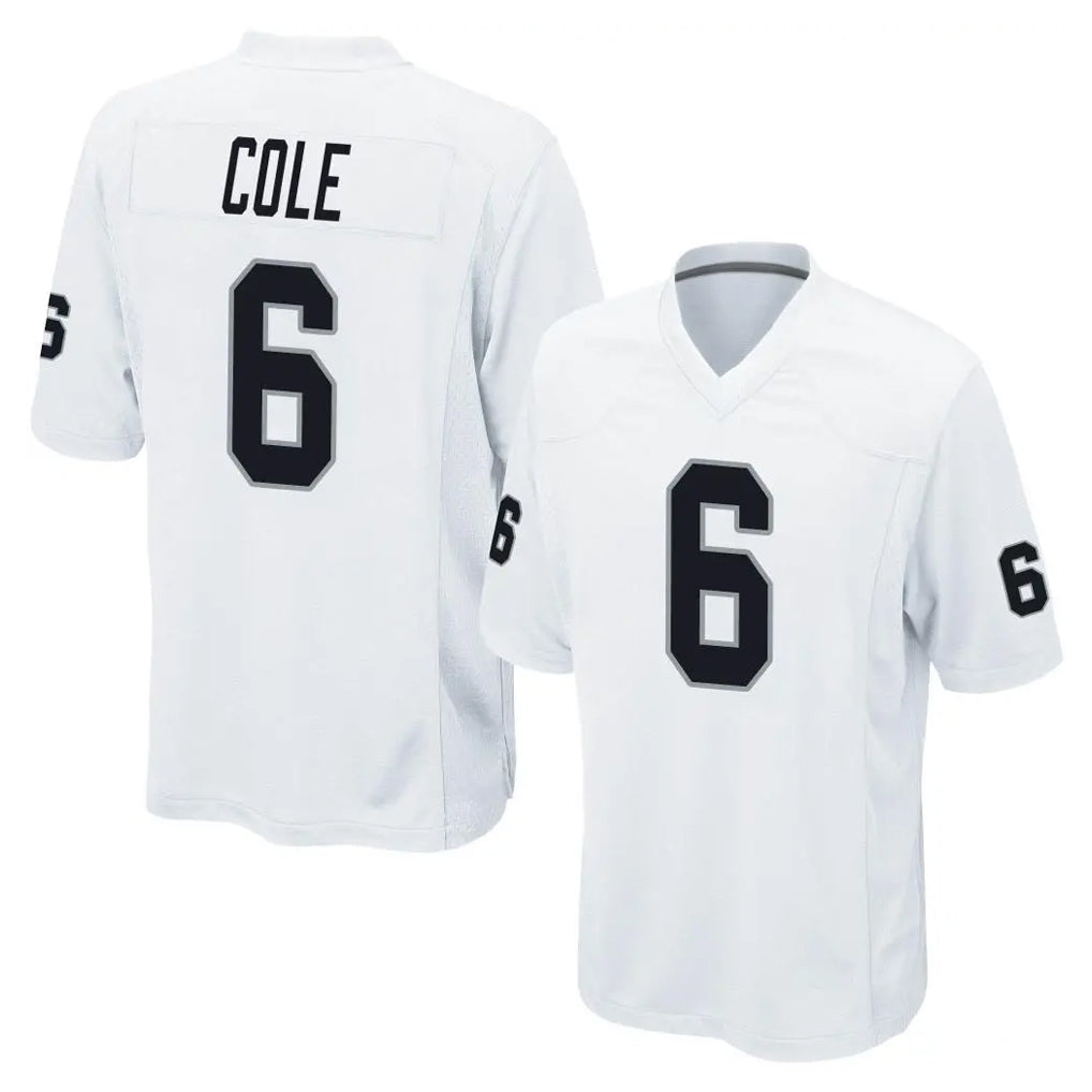 LV.Raiders #6 A.J. Cole Player White Home Game Ldoa Stitched Jerseys